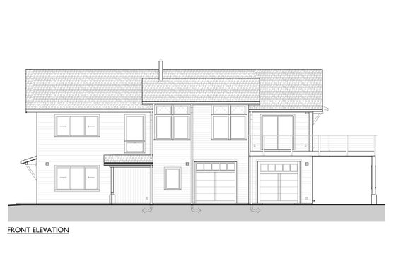 Exterior - Front Elevation 3 for Craftsman House Plan #890-12 - 2 bed, 2.5 bath