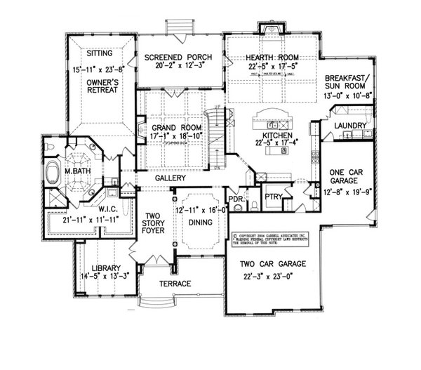 Architectural House Design - Traditional Floor Plan - Main Floor Plan #54-518