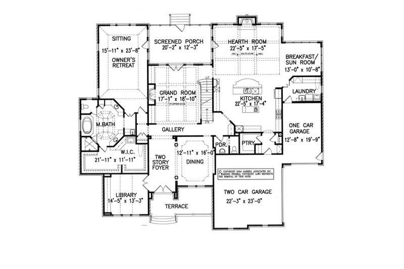 Home Plan - Floor Plan - Main Floor for Traditional House Plan #54-518 - 4 bed, 4.5 bath