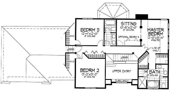 European Floor Plan - Upper Floor Plan #50-201