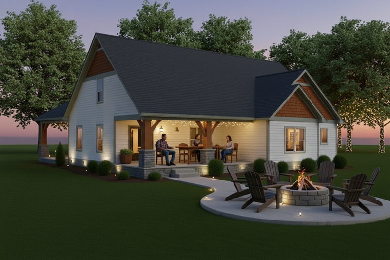Dream House Plan - Exterior - Rear Elevation for Farmhouse House Plan #1121-1 - 3 bed, 2.5 bath