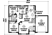 European Style House Plan - 3 Beds 1 Baths 1172 Sq/Ft Plan #25-4648 