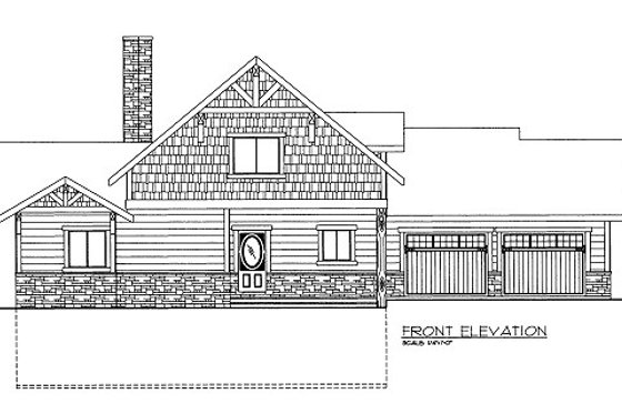 Exterior - Front Elevation 3 for Bungalow House Plan #117-670 - 3 bed, 3.5 bath