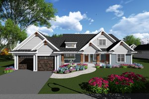 Ranch Exterior - Front Elevation Plan #70-1273