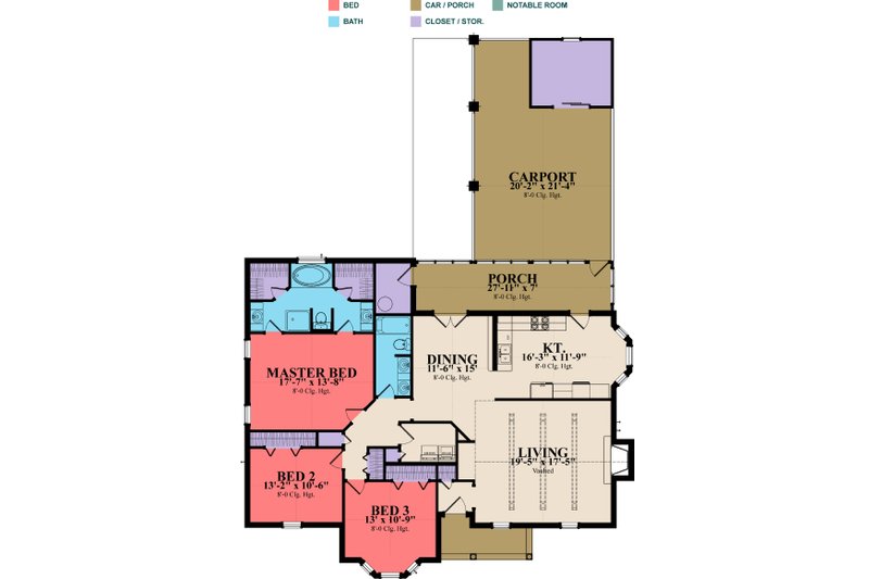 Architectural House Design - Floor Plan - Main Floor for Country House Plan #63-275 - 3 bed, 2 bath