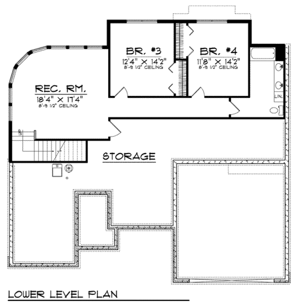 House Plan Design - European Floor Plan - Lower Floor Plan #70-799