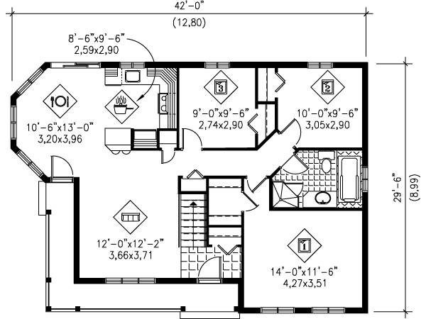 Traditional Floor Plan - Main Floor Plan #25-4127