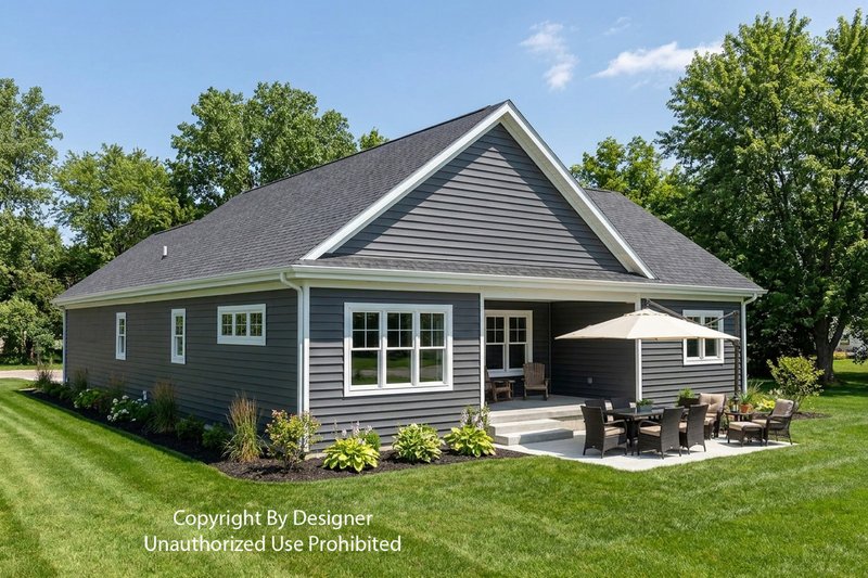 House Plan Design - Exterior - Rear Elevation 2 for Farmhouse House Plan #51-1532 - 3 bed, 2.5 bath