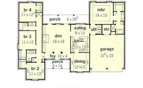 European Floor Plan - Main Floor Plan #16-156