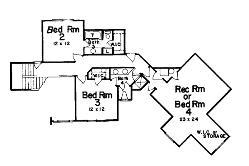 Architectural House Design - Floor Plan - Upper Floor for European House Plan #52-156 - 3 bed, 3.5 bath
