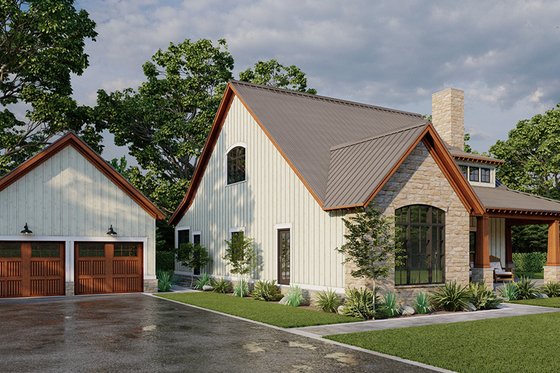 Exterior - Front Elevation 4 for Craftsman House Plan #923-295 - 3 bed, 2.5 bath