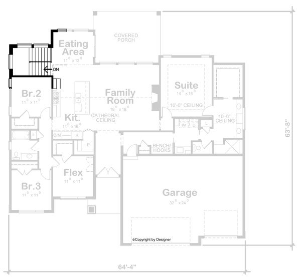 House Blueprint - Ranch Floor Plan - Other Floor Plan #20-2509