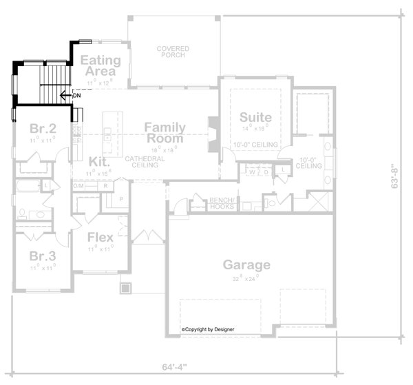 Architectural House Design - Ranch Floor Plan - Other Floor Plan #20-2509