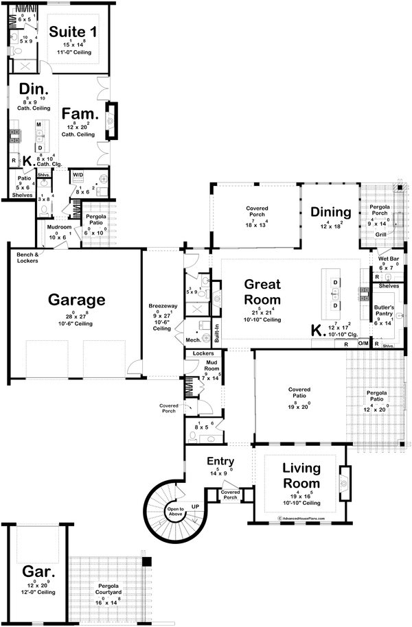 Dream House Plan - Floor Plan - Main Floor for Beach House Plan #455-810 - 5 bed, 7 bath