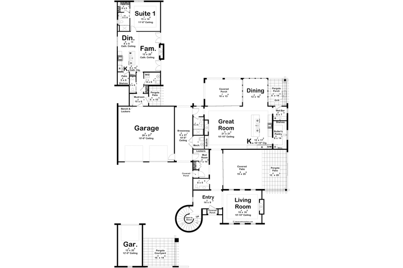 Dream House Plan - Floor Plan - Main Floor for Beach House Plan #455-810 - 5 bed, 7 bath
