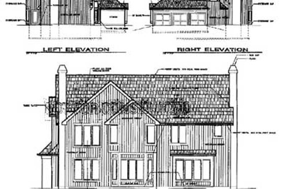 Exterior - Rear Elevation for Traditional House Plan #6-123 - 4 bed, 3.5 bath