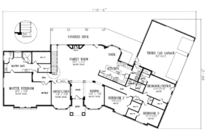 Floor Plan - Main Floor for Ranch House Plan #1-829 - 4 bed, 3 bath