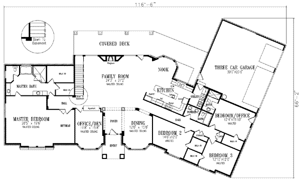 House Design - Ranch Floor Plan - Main Floor Plan #1-829