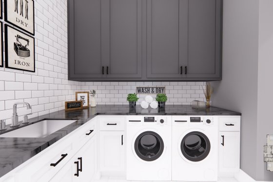 Interior - Laundry for Farmhouse House Plan #51-1232 - 3 bed, 2.5 bath