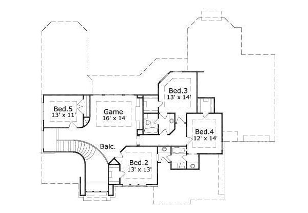 European Floor Plan - Upper Floor Plan #411-747