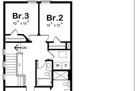 Floor Plan - Upper Floor for Traditional House Plan #20-2516 - 4 bed, 3.5 bath
