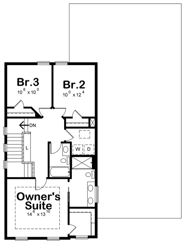 House Blueprint - Traditional Floor Plan - Upper Floor Plan #20-2516