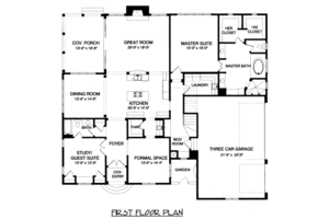 Floor Plan - Main Floor for European House Plan #413-800 - 4 bed, 5 bath
