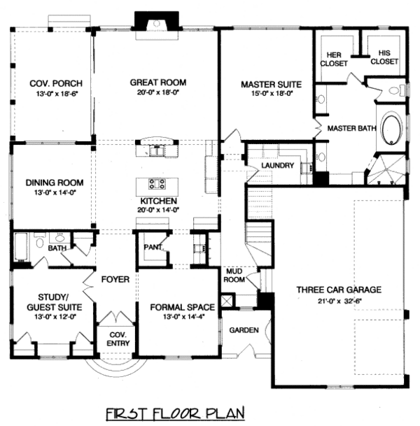 European Floor Plan - Main Floor Plan #413-800