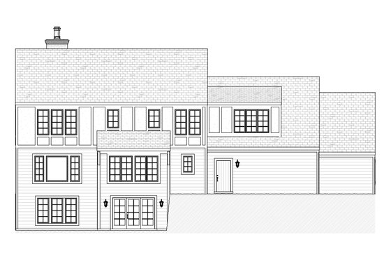 Exterior - Rear Elevation for Tudor House Plan #901-107 - 4 bed, 3.5 bath