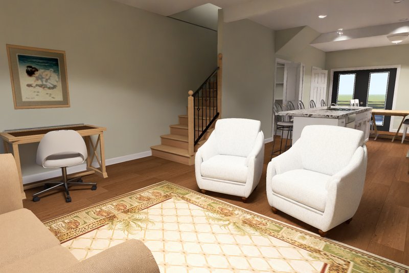 Home Plan - Interior - Family Room 1 for Cottage House Plan #513-2491 - 2 bed, 2.5 bath