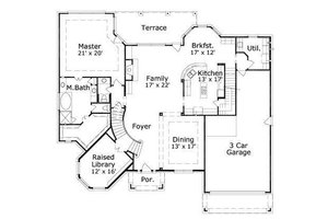 Floor Plan - Main Floor for European House Plan #411-811 - 5 bed, 3.5 bath
