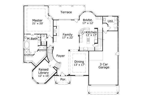 European Floor Plan - Main Floor Plan #411-811