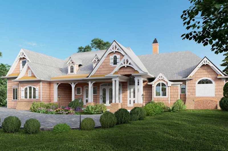 Architectural House Design - Craftsman Exterior - Front Elevation Plan #54-539