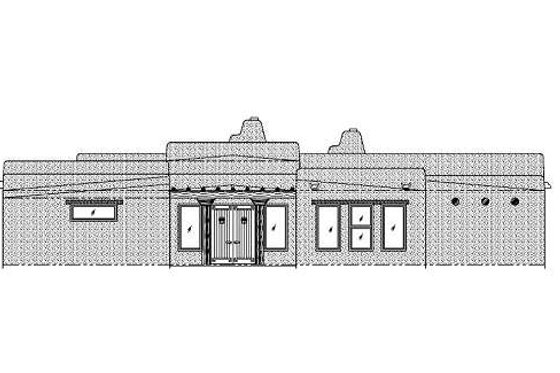Exterior - Front Elevation for Adobe / Southwestern House Plan #24-259 - 3 bed, 2.5 bath