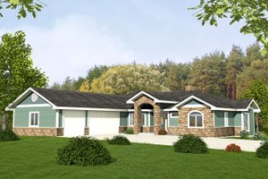 Ranch Exterior - Front Elevation Plan #117-872