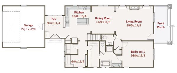Craftsman Floor Plan - Main Floor Plan #461-37