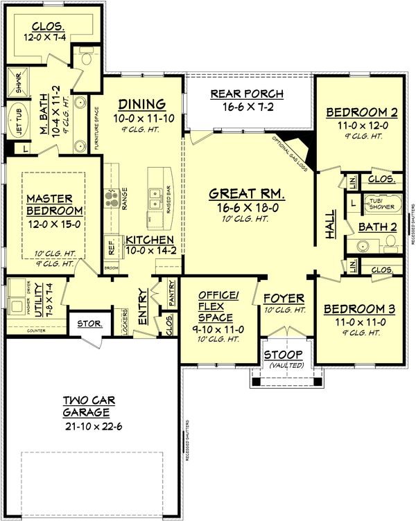 Dream House Plan - Ranch Floor Plan - Main Floor Plan #430-88