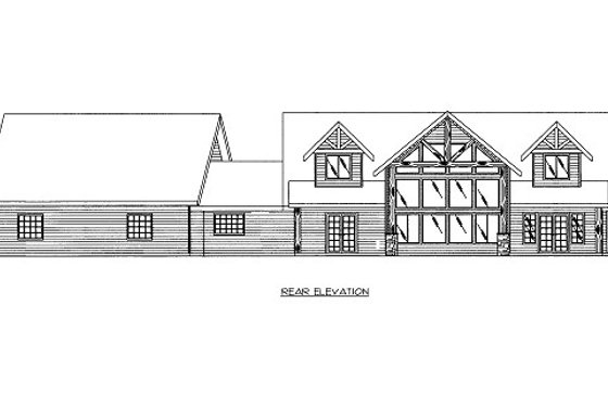 Exterior - Rear Elevation for Traditional House Plan #117-723 - 3 bed, 2.5 bath