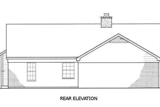 Exterior - Rear Elevation for Country House Plan #45-255 - 3 bed, 2 bath
