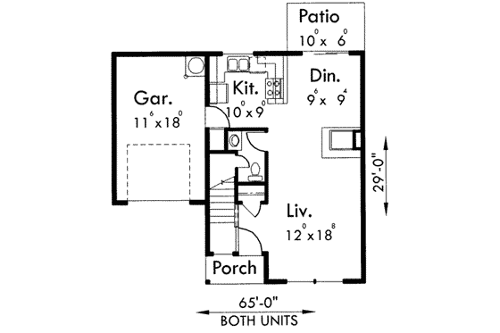 Floor Plan - Main Floor for Traditional House Plan #303-403 - 3 bed, 2.5 bath