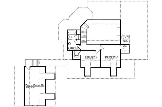 Floor Plan - Upper Floor for Traditional House Plan #417-195 - 3 bed, 2.5 bath
