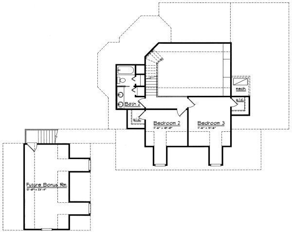 Traditional Floor Plan - Upper Floor Plan #417-195