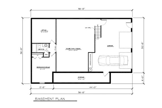 Floor Plan - Lower Floor for Cabin House Plan #123-113 - 4 bed, 3.5 bath