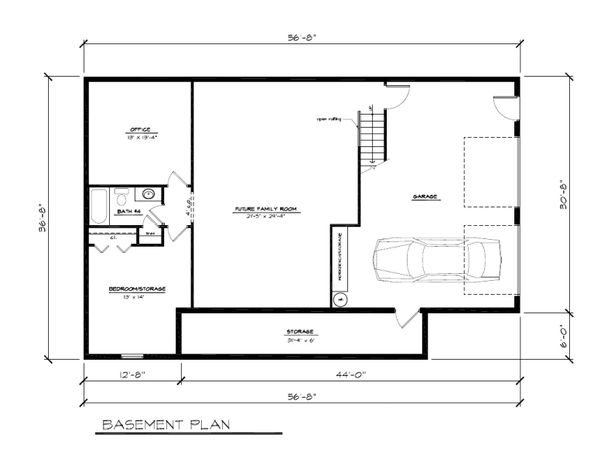Cabin Floor Plan - Lower Floor Plan #123-113
