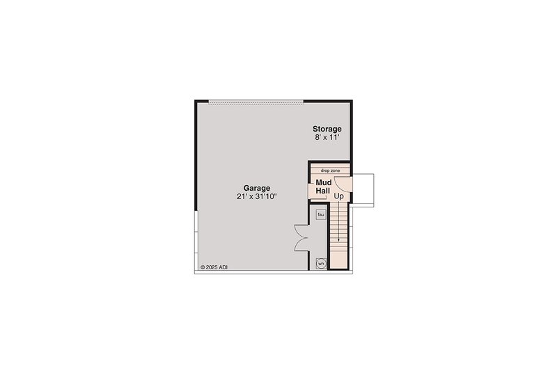 House Blueprint - Floor Plan - Lower Floor for Modern House Plan #124-1426 - 3 bed, 2 bath