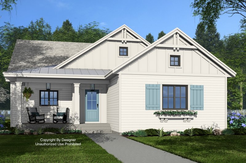 House Blueprint - Farmhouse Exterior - Front Elevation Plan #51-1386