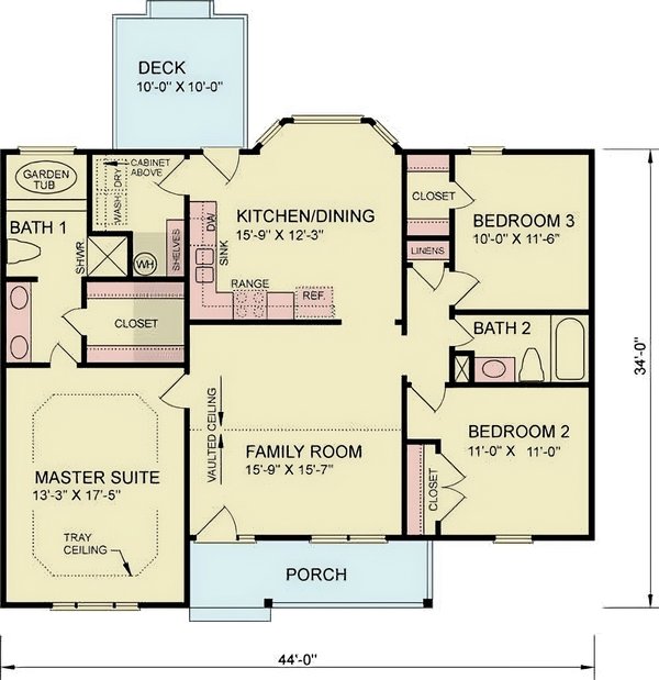 House Blueprint - Traditional Floor Plan - Main Floor Plan #54-626