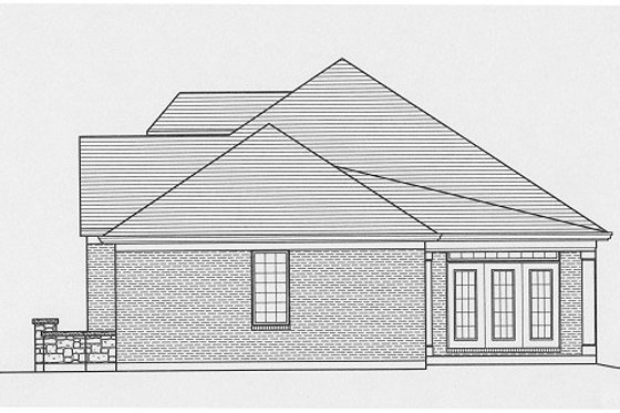 Exterior - Other Elevation 1 for European House Plan #46-509 - 3 bed, 2 bath