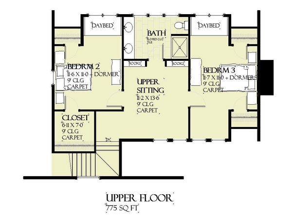 House Plan Design - Farmhouse Floor Plan - Upper Floor Plan #901-146