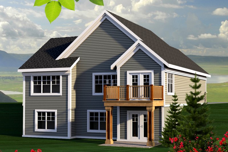 Architectural House Design - Exterior - Rear Elevation for Craftsman House Plan #70-1213 - 2 bed, 3 bath